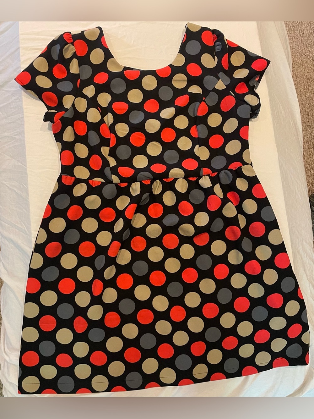 Polka Dot Babydoll 4Ever 21 Dress Plus size 1X-2X Red Tan Brown Knee length
